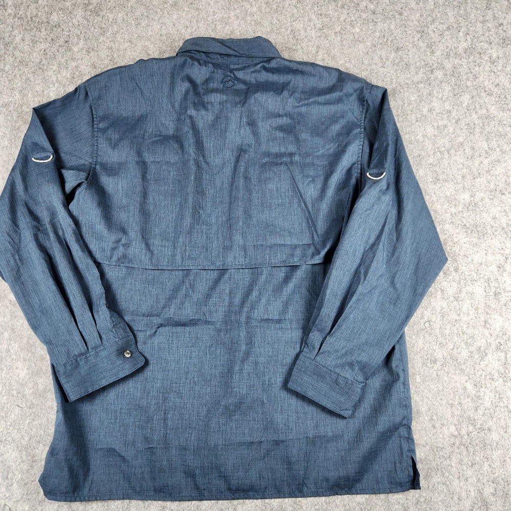 Magellan Gear Fishing Shirt Men L Blue Long Sleeve Ventilated Hiking Outdoor - Picture 11 of 16